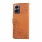 For vivo Y78 5G Global Rose Flower Embossed 3-Card Slots Leather Phone Case(Brown) - 3