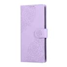 For vivo Y78 5G Global Rose Flower Embossed 3-Card Slots Leather Phone Case(Purple) - 2