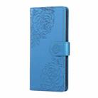 For vivo V300 5G / V300 Pro 5G Rose Flower Embossed 3-Card Slots Leather Phone Case(Blue) - 2