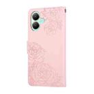 For vivo Y35M+ / Y35+ / Y27 4G Rose Flower Embossed 3-Card Slots Leather Phone Case(Pink) - 3