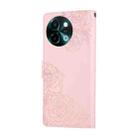 For vivo Y38 5G / T3X 5G Global Rose Flower Embossed 3-Card Slots Leather Phone Case(Pink) - 3