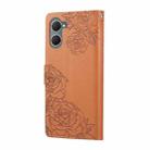For vivo Y03 4G / Y18 / Y28s Rose Flower Embossed 3-Card Slots Leather Phone Case(Brown) - 3