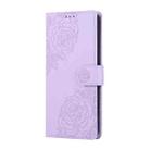 For vivo Y17s Rose Flower Embossed 3-Card Slots Leather Phone Case(Purple) - 2