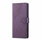 For vivo Y17s Rose Flower Embossed 3-Card Slots Leather Phone Case(Deep Purple) - 2