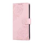 For vivo S16 / S16 Pro / V27 Rose Flower Embossed 3-Card Slots Leather Phone Case(Pink) - 2