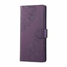 For vivo S17 / S17 Pro / S17t Rose Flower Embossed 3-Card Slots Leather Phone Case(Deep Purple) - 2