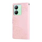 For vivo Y36 5G Global Rose Flower Embossed 3-Card Slots Leather Phone Case(Pink) - 3