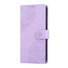 For vivo Y36 5G Global Rose Flower Embossed 3-Card Slots Leather Phone Case(Purple) - 2