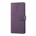 For vivo Y36 5G Global Rose Flower Embossed 3-Card Slots Leather Phone Case(Deep Purple) - 2