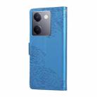 For vivo Y200 Pro 5G Rose Flower Embossed 3-Card Slots Leather Phone Case(Blue) - 3