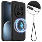 For Honor Magic7 Pro Shockproof Silicone Magsafe Phone Case(Black) - 1