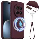 For Honor Magic7 Pro Shockproof Silicone Magsafe Phone Case(Plum Color) - 1