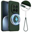For Honor Magic7 Pro Shockproof Silicone Magsafe Phone Case(Dark Green) - 1