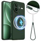 For Redmi K80 Pro / Poco F7 Ultra Shockproof Silicone Magsafe Phone Case(Dark Green) - 1