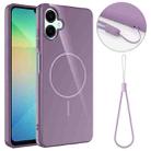 For Samsung Galaxy F06 5G / M06 5G Glossy TPU Shockproof MagSafe Phone Case with Lanyard(Purple) - 1
