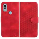 For Kyocera Android One S10 / S9 YX0060 Elephant Head Embossed Phone Leather Case with Lanyard(Red) - 1