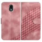 For Kyocera DIGNO BX YX0060 Elephant Head Embossed Phone Leather Case with Lanyard(Pink) - 1
