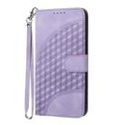 For Kyocera DIGNO BX YX0060 Elephant Head Embossed Phone Leather Case with Lanyard(Light Purple) - 2