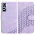 For TCL 30 5G / 30+ YX0060 Elephant Head Embossed Phone Leather Case with Lanyard(Light Purple) - 1