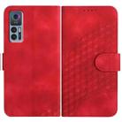 For TCL 30 5G / 30+ YX0060 Elephant Head Embossed Phone Leather Case with Lanyard(Red) - 1