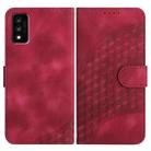For TCL 30T YX0060 Elephant Head Embossed Phone Leather Case with Lanyard(Rose Red) - 1