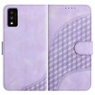 For TCL 30T YX0060 Elephant Head Embossed Phone Leather Case with Lanyard(Light Purple) - 1