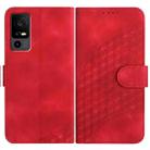 For TCL 40 R 5G YX0060 Elephant Head Embossed Phone Leather Case with Lanyard(Red) - 1