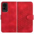 For TCL 50 LE YX0060 Elephant Head Embossed Phone Leather Case with Lanyard(Red) - 1