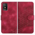 For TCL 403 YX0060 Elephant Head Embossed Phone Leather Case with Lanyard(Rose Red) - 1