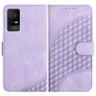 For TCL 405 / 406 / 408 YX0060 Elephant Head Embossed Phone Leather Case with Lanyard(Light Purple) - 1
