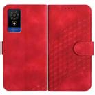 For TCL 501 YX0060 Elephant Head Embossed Phone Leather Case with Lanyard(Red) - 1