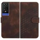 For TCL 505 YX0060 Elephant Head Embossed Phone Leather Case with Lanyard(Coffee) - 1