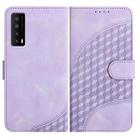 For TCL Stylus 5G YX0060 Elephant Head Embossed Phone Leather Case with Lanyard(Light Purple) - 1