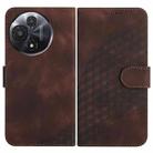 For TCL 60R 5G YX0060 Elephant Head Embossed Phone Leather Case with Lanyard(Coffee) - 1