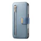For iPhone 16 Pro Max Ring Zipper Wallet RFID Blocking MagSafe Leather Phone Case(Blue) - 2