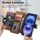 For iPhone 16 Pro Max Ring Zipper Wallet RFID Blocking MagSafe Leather Phone Case(Brown) - 3