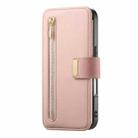 For iPhone 16 Pro Ring Zipper Wallet RFID Blocking MagSafe Leather Phone Case(Pink) - 2