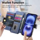 For iPhone 16 Pro Ring Zipper Wallet RFID Blocking MagSafe Leather Phone Case(Blue) - 3