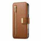 For iPhone 16 Pro Ring Zipper Wallet RFID Blocking MagSafe Leather Phone Case(Brown) - 2