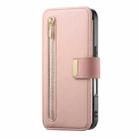 For iPhone 16 Ring Zipper Wallet RFID Blocking MagSafe Leather Phone Case(Pink) - 2