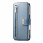 For iPhone 16 Ring Zipper Wallet RFID Blocking MagSafe Leather Phone Case(Blue) - 2
