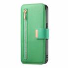 For iPhone 15 Pro Max Ring Zipper Wallet RFID Blocking MagSafe Leather Phone Case(Green) - 2