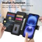 For iPhone 15 Ring Zipper Wallet RFID Blocking MagSafe Leather Phone Case(Black) - 3