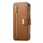 For iPhone 14 Pro Ring Zipper Wallet RFID Blocking MagSafe Leather Phone Case(Brown) - 2