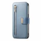 For iPhone 12 / 12 Pro Ring Zipper Wallet RFID Blocking MagSafe Leather Phone Case(Blue) - 2