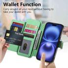 For iPhone 12 Pro Max Ring Zipper Wallet RFID Blocking MagSafe Leather Phone Case(Green) - 3