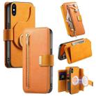 For iPhone X / XS Ring Zipper Wallet RFID Blocking MagSafe Leather Phone Case(Orange) - 1