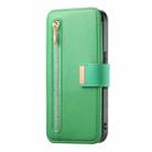 For iPhone XR Ring Zipper Wallet RFID Blocking MagSafe Leather Phone Case(Green) - 2