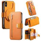For iPhone XS Max Ring Zipper Wallet RFID Blocking MagSafe Leather Phone Case(Orange) - 1