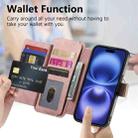 For iPhone 7 Plus / 8 Plus Ring Zipper Wallet RFID Blocking MagSafe Leather Phone Case(Pink) - 3